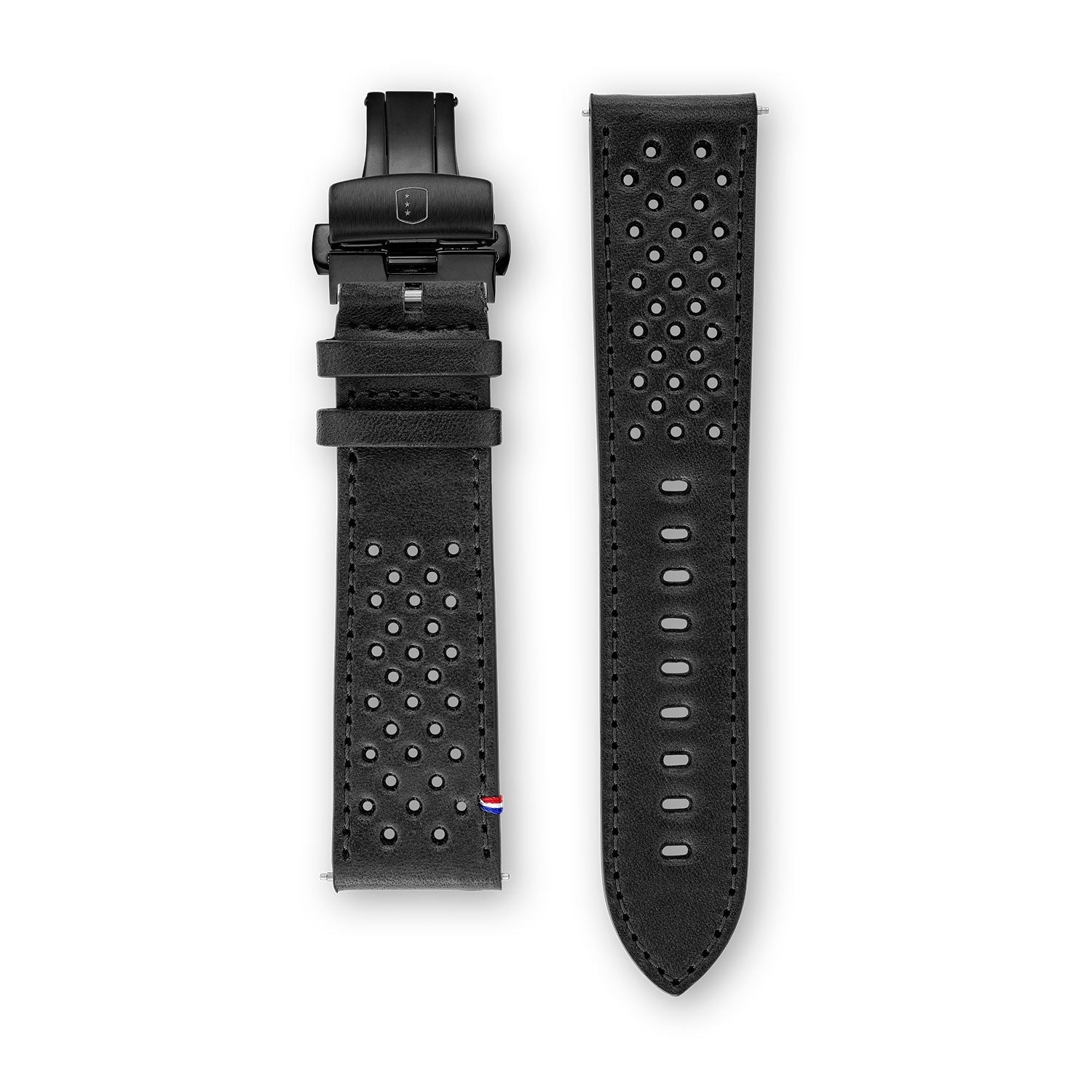 Correa de cuero - Racing Noir - 22 mm