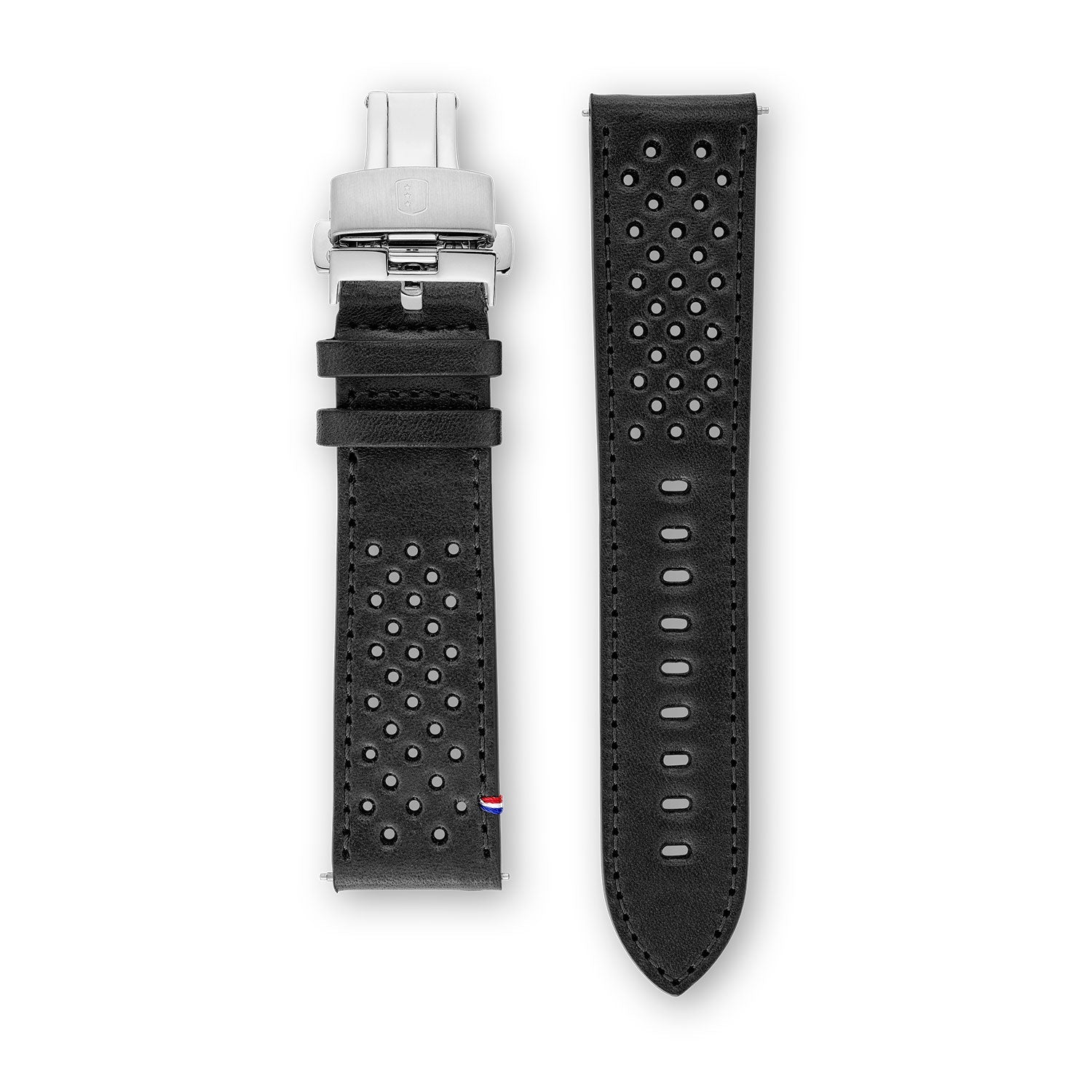 Correa de cuero - Racing Noir - 22 mm